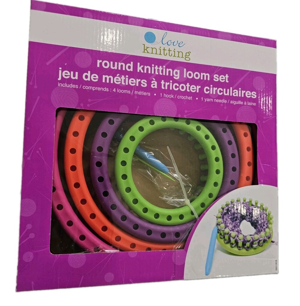 Round Knitting Loom Set,Love Knitting,Set of 4 Round Loom kit